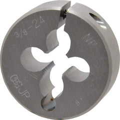 OSG - 3/8-24 UNF Thread, 1-1/2" Outside Diam High Speed Steel Round Die - 1/2" Thick, Right Hand Thread, Adjustable - Exact Tool & Supply