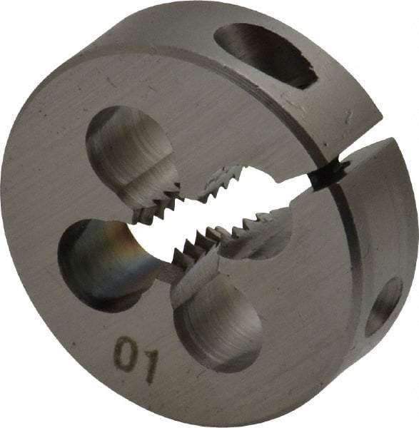 OSG - #10-24 UNC Thread, 13/16" Outside Diam High Speed Steel Round Die - 1/4" Thick, Right Hand Thread, Adjustable - Exact Tool & Supply