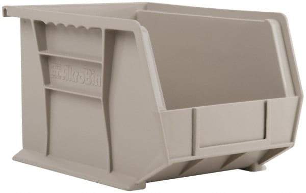 Akro-Mils - 50 Lb. Load Capacity, 10-3/4" Deep, Gray Polymer Hopper Stacking Bin - 7" High x 8-1/4" Wide x 10-3/4" Long - Exact Tool & Supply