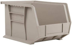 Akro-Mils - 50 Lb. Load Capacity, 10-3/4" Deep, Gray Polymer Hopper Stacking Bin - 7" High x 8-1/4" Wide x 10-3/4" Long - Exact Tool & Supply