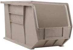 Akro-Mils - 60 Lb. Load Capacity, 18" Deep, Gray Polymer Hopper Stacking Bin - 9" High x 8-1/4" Wide x 18" Long - Exact Tool & Supply