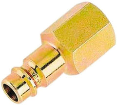 Prevost - 3/8 Female NPT European High Flow Pneumatic Hose Plug - Zinc-Plated Nitrited Steel, 7.2mm Body Diam - Exact Tool & Supply