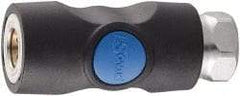 Prevost - 3/8 Female NPT Industrial Pneumatic Hose Safety Coupler - Composite, 1/4" Body Diam - Exact Tool & Supply