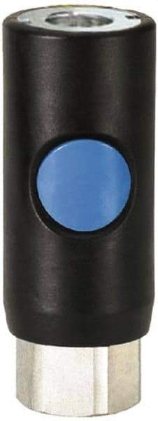 Prevost - 1/2 Female NPT Industrial Pneumatic Hose Safety Coupler - Composite, 3/8" Body Diam - Exact Tool & Supply