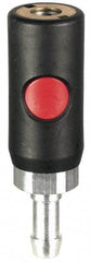 Prevost - Hose Barb Tru-Flate Automotive Pneumatic Hose Safety Coupler - Composite, 1/4" Body Diam, 3/8" Hose ID - Exact Tool & Supply