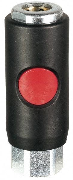 Prevost - 1/2 Female NPT Tru-Flate Automotive Pneumatic Hose Safety Coupler - Composite, 3/8" Body Diam - Exact Tool & Supply