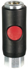 Prevost - 1/2 Female NPT Tru-Flate Automotive Pneumatic Hose Safety Coupler - Composite, 3/8" Body Diam - Exact Tool & Supply