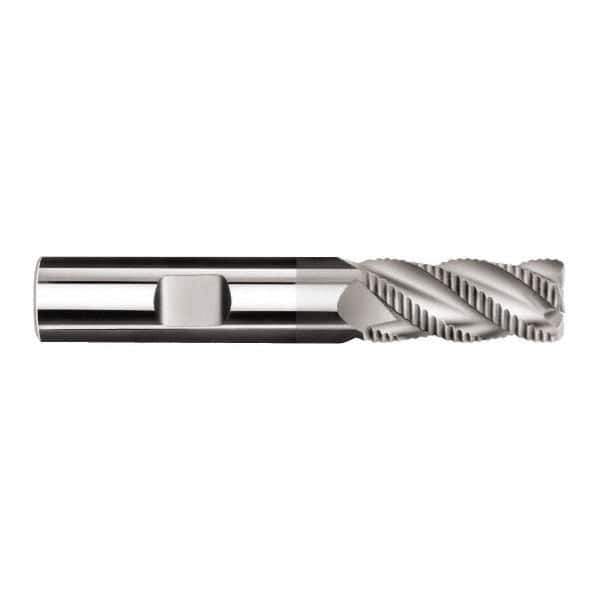 SGS - 10mm Diam, 22mm LOC, 3 Flute Solid Carbide 1.5mm Corner Radius Roughing End Mill - TiN Finish, 72mm OAL, 10mm Shank Diam, Single End, Centercutting, 40° Helix - Exact Tool & Supply