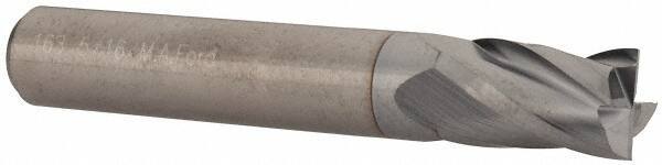 M.A. Ford - 5/16", 1/2" LOC, 5/16" Shank Diam, 2" OAL, 4 Flute, Solid Carbide Square End Mill - Single End, TiCN Finish, Spiral Flute, 30° Helix, Centercutting, Right Hand Cut, Right Hand Flute, Series 163 - Exact Tool & Supply
