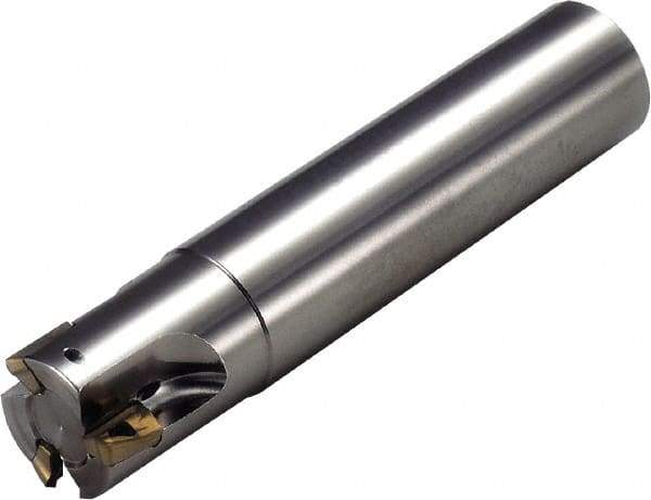Kyocera - 20mm Cut Diam, 10mm Max Depth of Cut, 20mm Shank Diam, 170mm OAL, Indexable Square Shoulder End Mill - BDMT 11T3 Inserts, Cylindrical Shank, 90° Lead Angle, Through Coolant - Exact Tool & Supply