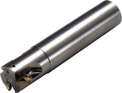 Kyocera - 1-1/4" Cut Diam, 0.618" Max Depth of Cut, 1-1/4" Shank Diam, 4" OAL, Indexable Square Shoulder End Mill - BDMT 1704 Inserts, Weldon Shank, 90° Lead Angle, Through Coolant - Exact Tool & Supply