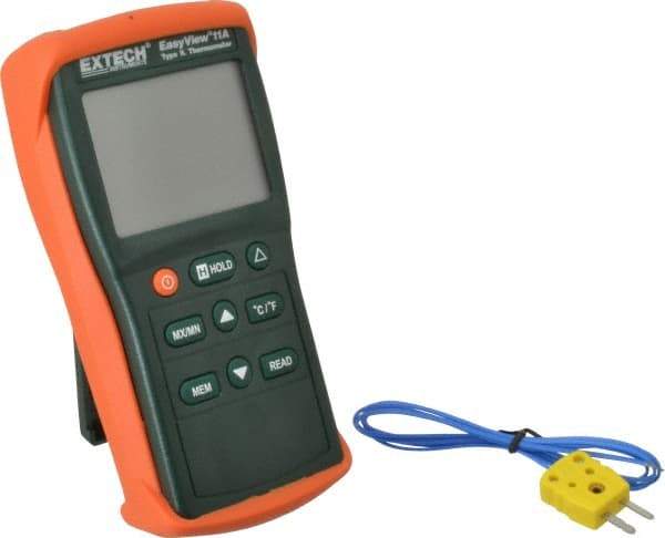 Extech - -58 to 1,999°F EasyView Single Input Thermometer - Dual Digital Display, K Thermocouple Sensor, Battery Power - Exact Tool & Supply
