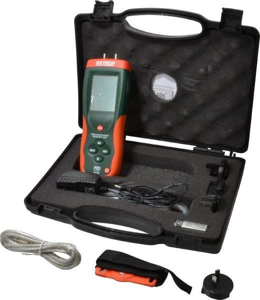 Extech - 5 Max psi, +/-0.3% FS% Accuracy, Differential Pressure Manometer - 5 Maximum PSI, 138.3 Inch Water Column - Exact Tool & Supply