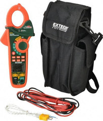 Extech - EX623, CAT III, Digital True RMS Auto Ranging Clamp Meter with 1-1/4" Clamp On Jaws - 600 VAC/VDC, 400 AC/DC Amps, Measures Voltage, Capacitance, Current, Frequency, Resistance, Temperature - Exact Tool & Supply