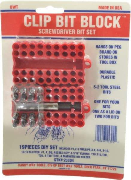 Value Collection - 17 Piece, Screwdriver Bit Set - DIY Bit - Exact Tool & Supply