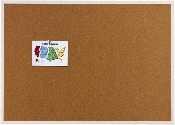 Quartet - 96" Wide x 48" High Open Cork Bulletin Board - Natural (Color) - Exact Tool & Supply