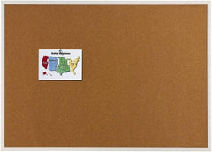 Quartet - 96" Wide x 48" High Open Cork Bulletin Board - Natural (Color) - Exact Tool & Supply