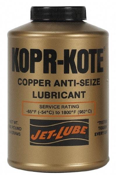 Jet-Lube - 12 oz Aerosol High Temperature Anti-Seize Lubricant - Copper/Graphite, -65 to 1,800°F, Copper/Bronze, Water Resistant - Exact Tool & Supply