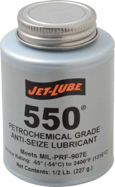 Jet-Lube - 0.5 Lb Can Extreme Pressure Anti-Seize Lubricant - Molybdenum Disulfide, -65 to 2,400°F, Steel Blue, Water Resistant - Exact Tool & Supply