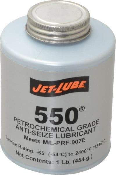 Jet-Lube - 1 Lb Can Extreme Pressure Anti-Seize Lubricant - Molybdenum Disulfide, -65 to 2,400°F, Steel Blue, Water Resistant - Exact Tool & Supply