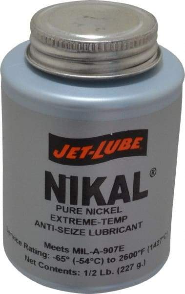 Jet-Lube - 0.5 Lb Can High Temperature Anti-Seize Lubricant - Nickel, -65 to 2,600°F, Silver Gray, Water Resistant - Exact Tool & Supply