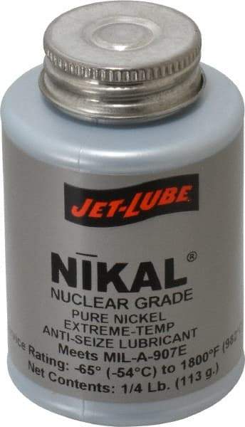 Jet-Lube - 0.25 Lb Can Extreme Temperature Anti-Seize Lubricant - Nickel, -65 to 1,800°F, Gray, Nuclear Grade - Exact Tool & Supply