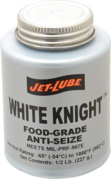 Jet-Lube - 0.5 Lb Can General Purpose Anti-Seize Lubricant - Aluminum, -65 to 1,800°F, White, Food Grade, Water Resistant - Exact Tool & Supply