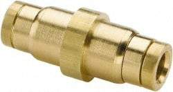 Parker - 5/8" Outside Diam, Brass Push-to-Connect Tube Retaining Ring Bulkhead Union - 250 Max psi, Buna-N O-Ring, Tube to Tube Connection - Exact Tool & Supply