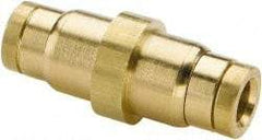 Parker - 5/8" Outside Diam, Brass Push-to-Connect Tube Retaining Ring Bulkhead Union - 250 Max psi, Buna-N O-Ring, Tube to Tube Connection - Exact Tool & Supply