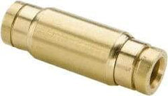 Parker - 3/8 x 1/4" Outside Diam, Brass Push-to-Connect Tube Union - 250 Max psi, Buna-N O-Ring, Tube to Tube Connection - Exact Tool & Supply