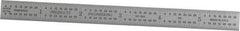 PEC Tools - 6" Long, 1/64, 1/50, 1/32, 1/10" Graduation, Flexible Steel Rule - 3R Graduation Style, 1/2" Wide, Silver, Satin Chrome Finish - Exact Tool & Supply