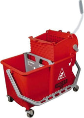 Unger - 16 Qt Plastic Double Pail - Red, Plastic Handle - Exact Tool & Supply