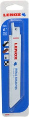 Lenox - 6" Long x 3/4" Thick, Carbide Reciprocating Saw Blade - Straight Profile, Continuous Edge, Universal Shank - Exact Tool & Supply