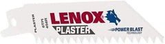 Lenox - 4" Long x 3/4" Thick, Bi-Metal Reciprocating Saw Blade - Tapered Profile, 6 TPI, Toothed Edge, Universal Shank - Exact Tool & Supply