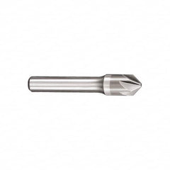 SGS - 3/4" Head Diam, 1/2" Shank Diam, 6 Flute 90° Solid Carbide Countersink - Exact Tool & Supply