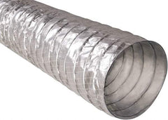 Hi-Tech Duravent - 5" ID, 25' Long, Metalized Film Blower & Duct Hose - Silver, 2.6" Bend Radius, 0.15 In/Hg, 0.85 Max psi, -20 to 250°F - Exact Tool & Supply