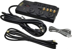 Tripp-Lite - 8 Outlets, 120 Volts, 15 Amps, 10' Cord, Power Outlet Strip - Free Hanging, Keyhole Mount, 5-15P NEMA Configuration, 9.55" Strip, UL1449 3rd Edition - Exact Tool & Supply