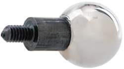 SPI - #4-48, 0.3430" Ball Diam, Chrome Alloy Steel Ball Contact Point - 0.343" Contact Point Length, Use with Dial Indicators - Exact Tool & Supply