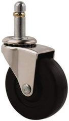 E.R. Wagner - 2-1/2" Diam x 13/16" Wide x 3-1/16" OAH Stem Mount Swivel Caster - Soft Rubber, 90 Lb Capacity, Delrin Bearing, 7/16 x 1-3/8" Friction Stem - Exact Tool & Supply