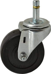 E.R. Wagner - 3" Diam x 1-1/4" Wide x 3-5/8" OAH Stem Mount Swivel Caster - Soft Rubber, 125 Lb Capacity, Delrin Bearing, 7/16 x 1-3/8" Friction Stem - Exact Tool & Supply