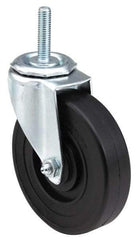 E.R. Wagner - 5" Diam x 1-1/4" Wide x 5-1/2" OAH Stem Mount Swivel Caster - Polyolefin, 280 Lb Capacity, Plain Bearing, 1/2-13 x 1-1/2" Threaded Stem - Exact Tool & Supply
