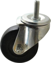 E.R. Wagner - 3-1/2" Diam x 1-1/4" Wide x 4-1/2" OAH Stem Mount Swivel Caster - Soft Rubber, 155 Lb Capacity, Delrin Bearing, 1/2-13 x 1-1/2" Threaded Stem - Exact Tool & Supply