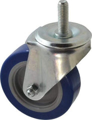 E.R. Wagner - 4" Diam x 1-1/4" Wide x 5" OAH Stem Mount Swivel Caster - Polyurethane, 275 Lb Capacity, Delrin Bearing, 1/2-13 x 1-1/2" Threaded Stem - Exact Tool & Supply