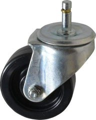 E.R. Wagner - 3-1/2" Diam x 1-1/4" Wide x 4-1/2" OAH Stem Mount Swivel Caster - Polyolefin, 250 Lb Capacity, Delrin Bearing, 7/16 x 1-3/8" Friction Stem - Exact Tool & Supply