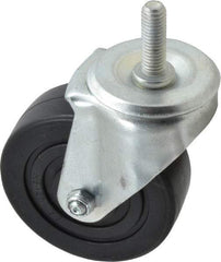 E.R. Wagner - 4" Diam x 1-3/8" Wide x 5" OAH Stem Mount Swivel Caster - Polyolefin, 275 Lb Capacity, Delrin Bearing, 1/2-13 x 1-1/2" Threaded Stem - Exact Tool & Supply