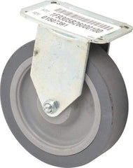 E.R. Wagner - 5" Diam x 1-1/4" Wide x 5-5/8" OAH Top Plate Mount Rigid Caster - TPR, 190 Lb Capacity, Delrin Bearing, 2-3/4 x 3-3/4" Plate - Exact Tool & Supply