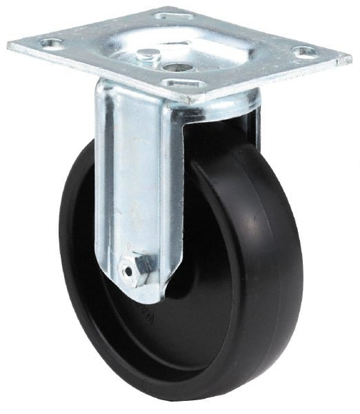 E.R. Wagner - 3" Diam x 1-1/4" Wide x 3-3/4" OAH Top Plate Mount Rigid Caster - Exact Tool & Supply