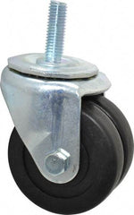 E.R. Wagner - 3" Diam x 13/16" Wide x 3-3/4" OAH Stem Mount Standard Caster - Hard Rubber, 350 Lb Capacity, Delrin Bearing, 1/2-13 x 1-1/2" Threaded Stem - Exact Tool & Supply