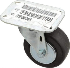 E.R. Wagner - 3" Diam x 1-1/4" Wide x 3-3/4" OAH Top Plate Mount Swivel Caster - Hard Rubber, 210 Lb Capacity, Delrin Bearing, 2-3/4 x 3-3/4" Plate - Exact Tool & Supply
