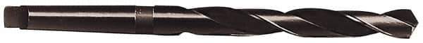 Interstate - 1-5/16", 3MT 118° Point High Speed Steel Taper Shank Drill Bit - Oxide Finish, 8" Flute Length, 13" OAL, Spiral Flute - Exact Tool & Supply